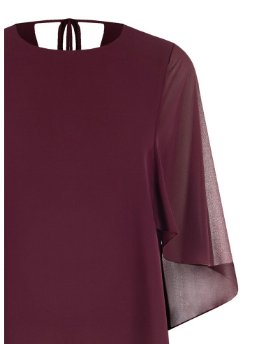 Rinascimento Flowing Georgette Blouse with Integrated Cape