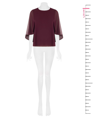 Rinascimento Flowing Georgette Blouse with Integrated Cape