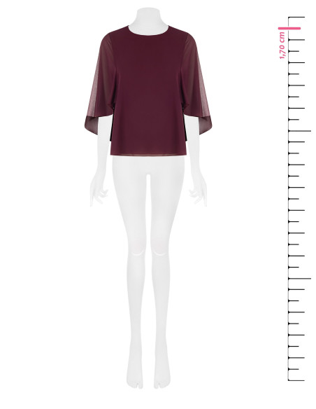 Blouse fluide en georgette avec cape intégrée « Rinascimento »