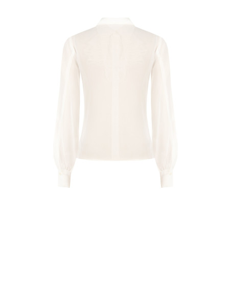 Camicia In Georgette Trasparente Con Volant In Pizzo Rinascimento