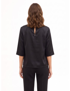 Blusa Ampia In Raso Con Cut-Out E Arriccio Su Una Spalla Rinascimento 2