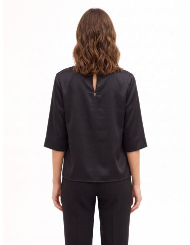 Blusa Ampia In Raso Con Cut-Out E Arriccio Su Una Spalla Rinascimento