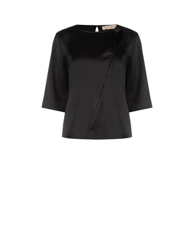 Blusa Ampia In Raso Con Cut-Out E Arriccio Su Una Spalla Rinascimento