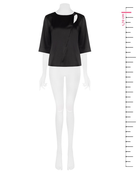 Blouse ample en satin avec découpe et fronces sur une épaule, Rinascimento