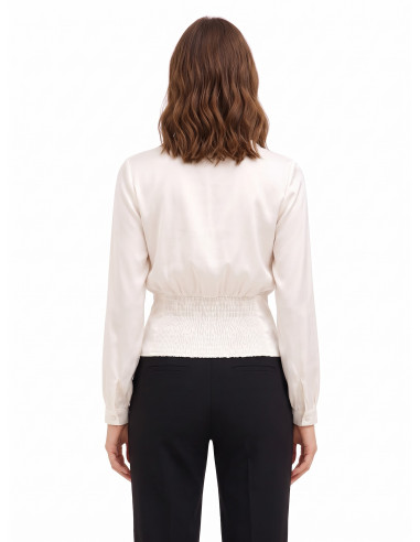 Camicia In Raso Con Scollo A V E Bottoni Coordinati Rinascimento