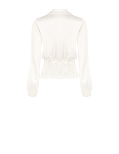 Chemise en satin à encolure en V et boutons assortis « Rinascimento »