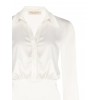 Satin Shirt with V-neck and Matching Buttons – Rinascimento