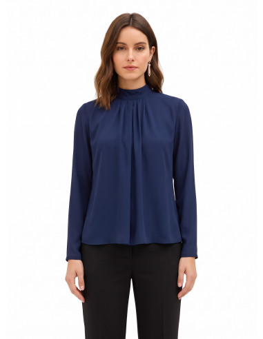 Blouse fluide en georgette avec plis sur le devant « Rinascimento »