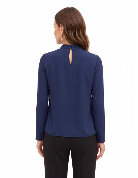 Blouse fluide en georgette avec plis sur le devant « Rinascimento »