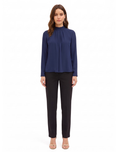 Blusa Fluida In Georgette Con Pieghe Sul Davanti Rinascimento