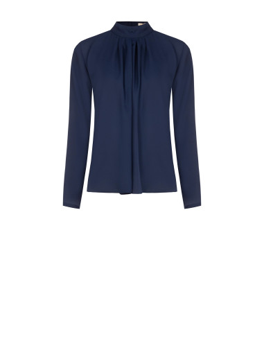 Rinascimento Flowing Georgette Blouse with Pleats at the Front