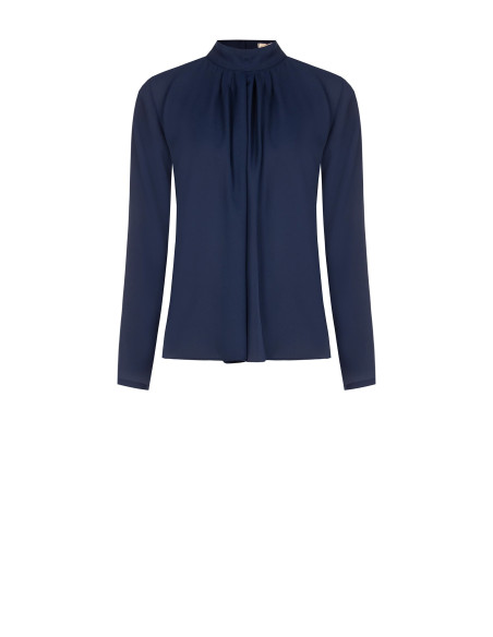 Rinascimento Flowing Georgette Blouse with Pleats at the Front