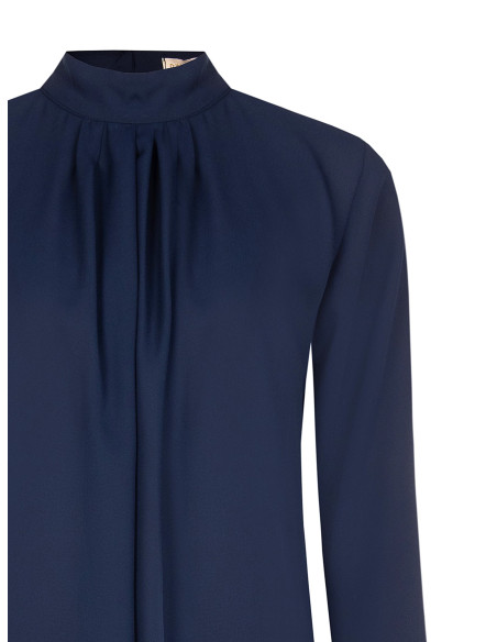 Blusa Fluida In Georgette Con Pieghe Sul Davanti Rinascimento
