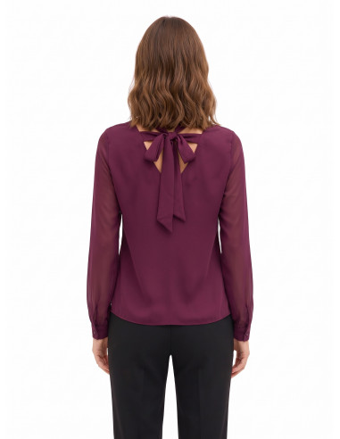 Blouse fluide à manches longues en satin « Rinascimento »