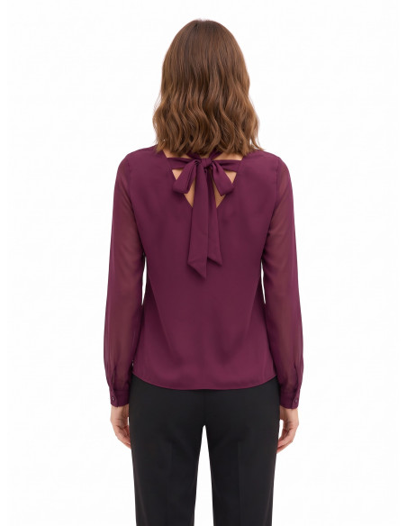 Blouse fluide à manches longues en satin « Rinascimento »