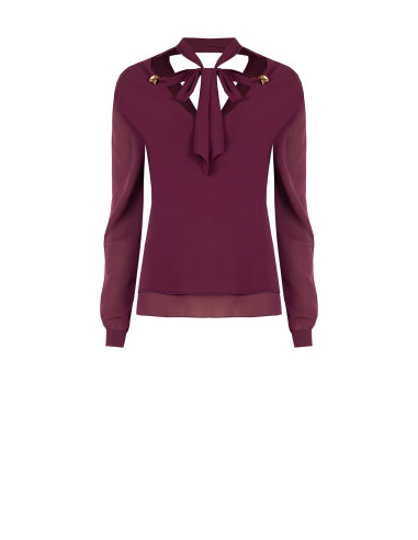 Blusa Fluida A Maniche Lunghe In Raso Rinascimento