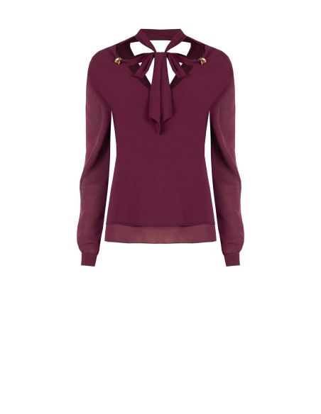 Blouse fluide à manches longues en satin « Rinascimento »