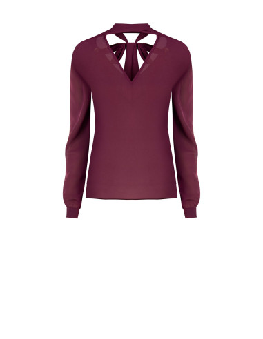 Rinascimento Long-Sleeved Flowy Satin Blouse