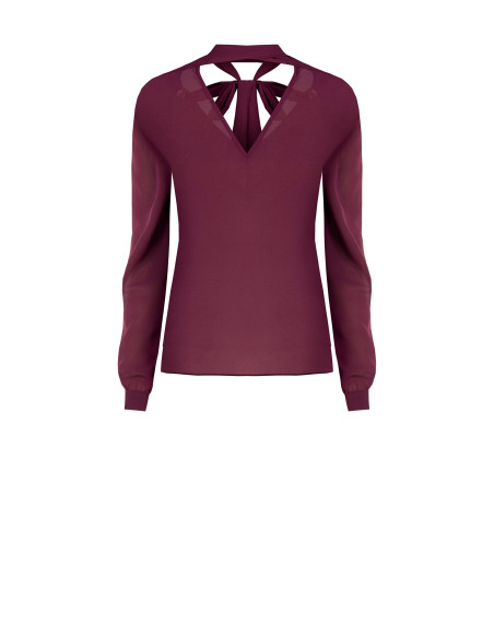Blouse fluide à manches longues en satin « Rinascimento »