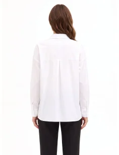 Oversized Cotton Shirt with Concealed Buttons and Rhinestones by Rinascimento 2