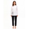 Camicia Over In Cotone Con Bottoni A Scomparsa E Strass Rinascimento