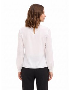 Blouse en georgette avec drapé et détail chaîne « Rinascimento » 2