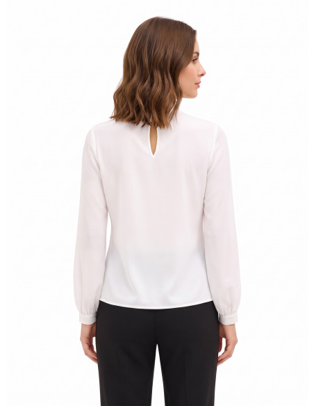 Blouse en georgette avec drapé et détail chaîne « Rinascimento »
