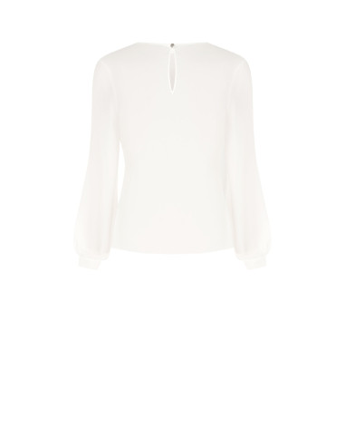 Blusa In Georgette Con Drappeggio E Dettaglio Catena Rinascimento