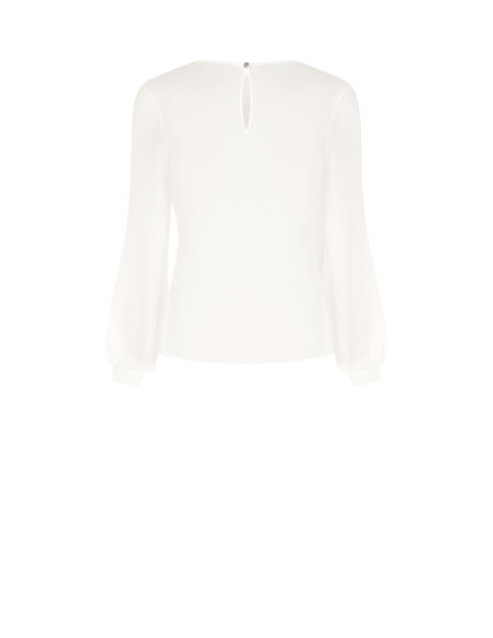 Blusa In Georgette Con Drappeggio E Dettaglio Catena Rinascimento