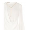 Rinascimento Georgette Blouse with Draping and Chain Detail