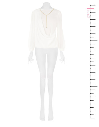 Rinascimento Georgette Blouse with Draping and Chain Detail