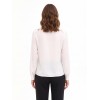 Camicia Fluida In Georgette Con Scollo A V E Targhette Logo Rr Rinascimento