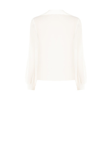 Flowy Georgette Blouse with V-neck and RR Rinascimento Logo Labels