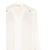Camicia Fluida In Georgette Con Scollo A V E Targhette Logo Rr Rinascimento