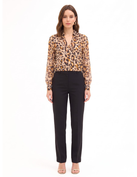 Spotted Georgette Balloon-Sleeve Blouse with Lurex Drops and a Crossed V-Neck by Rinascimento