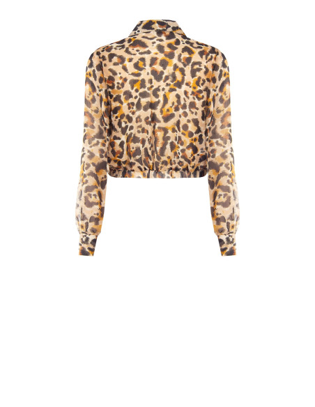 Spotted Georgette Balloon-Sleeve Blouse with Lurex Drops and a Crossed V-Neck by Rinascimento
