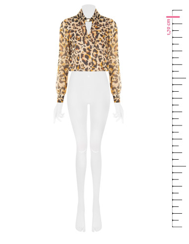 Spotted Georgette Balloon-Sleeve Blouse with Lurex Drops and a Crossed V-Neck by Rinascimento