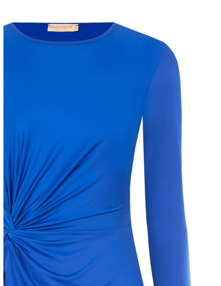 Rinascimento Fitted Jersey Top with Side Gathers