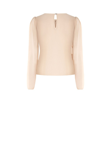 Blusa In Georgette A Volant Sovrapposti Con Spilla Decorativa Rinascimento