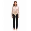 Body ample en satin avec encolure en V croisée et nœud « Rinascimento »