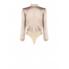 Body ample en satin avec encolure en V croisée et nœud « Rinascimento »