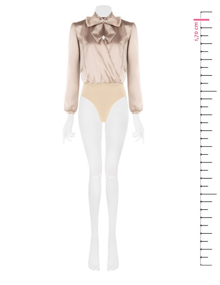 Body ample en satin avec encolure en V croisée et nœud « Rinascimento »