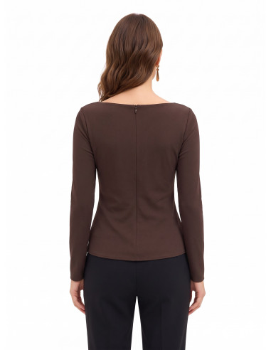 Rinascimento Fitted Top in Viscose Blend with Gathered Detail on the Side