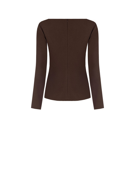 Rinascimento Fitted Top in Viscose Blend with Gathered Detail on the Side