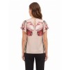 Blouse à grandes fleurs et manches à volants « Rinascimento »