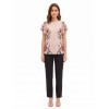 Blouse à grandes fleurs et manches à volants « Rinascimento »