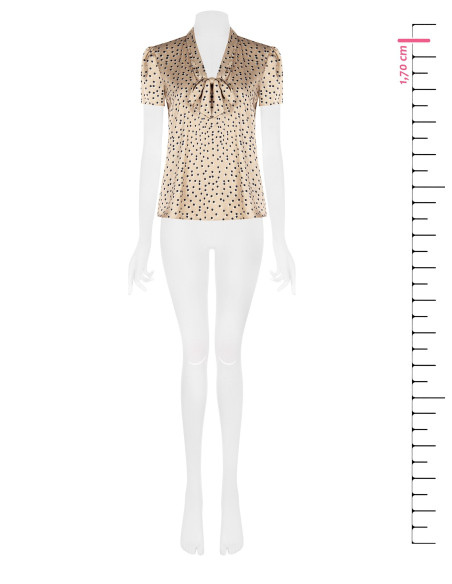 Blusa In Raso A Pois Doppi Con Scollo A V E Fiocco Rinascimento