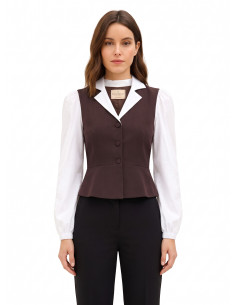 Haut 2-en-1 avec chemise en coton et gilet à basque « Rinascimento »