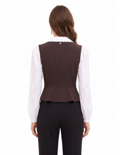 Haut 2-en-1 avec chemise en coton et gilet à basque « Rinascimento » 2