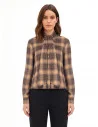 Camicia A Quadri Con Fiocco E Scollo Rotondo Rinascimento